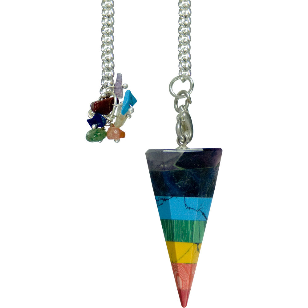 Pendulum Hexagonal 7 Layered Chakra Stones