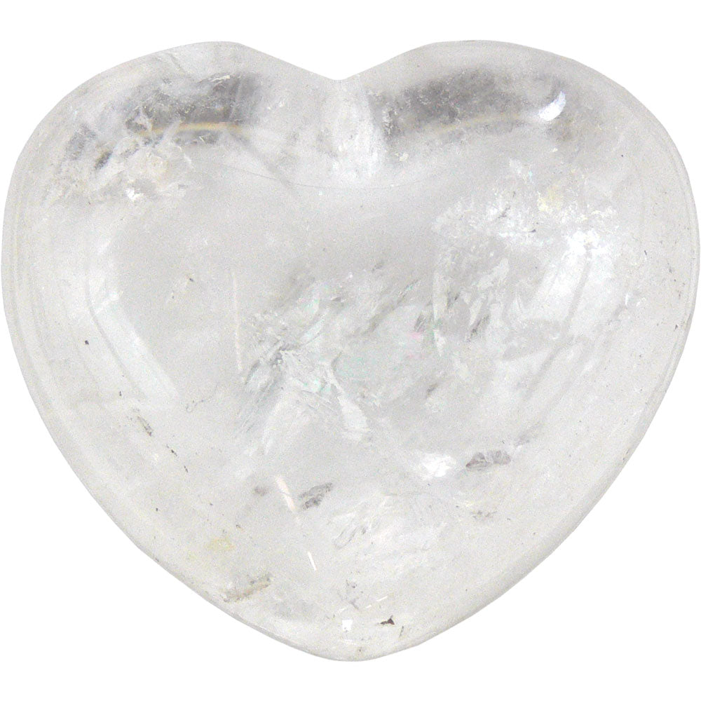 Puffed Gemstone Heart - Clear Qtz