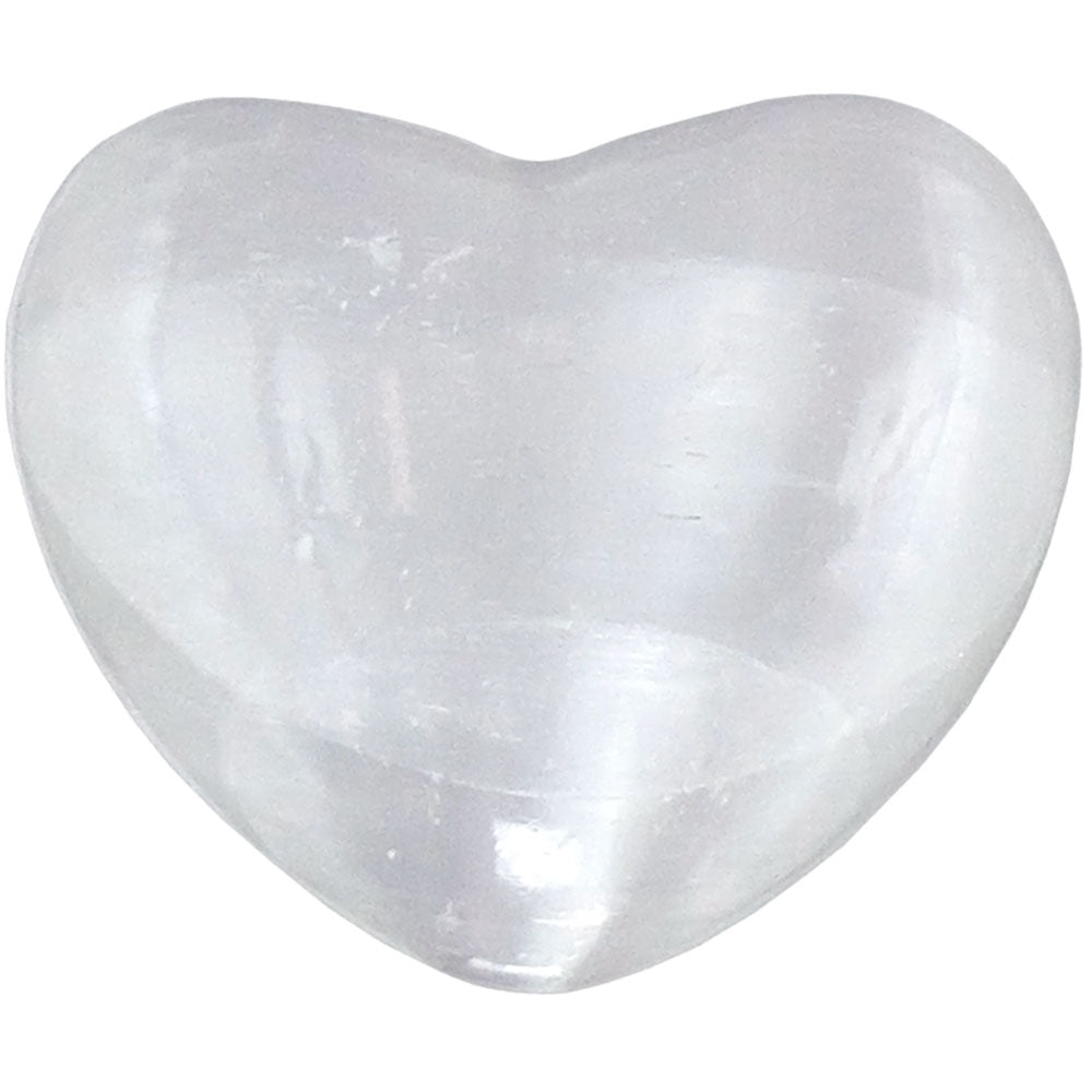 Gemstone Carving Small 1.5-inch Heart White Selenite