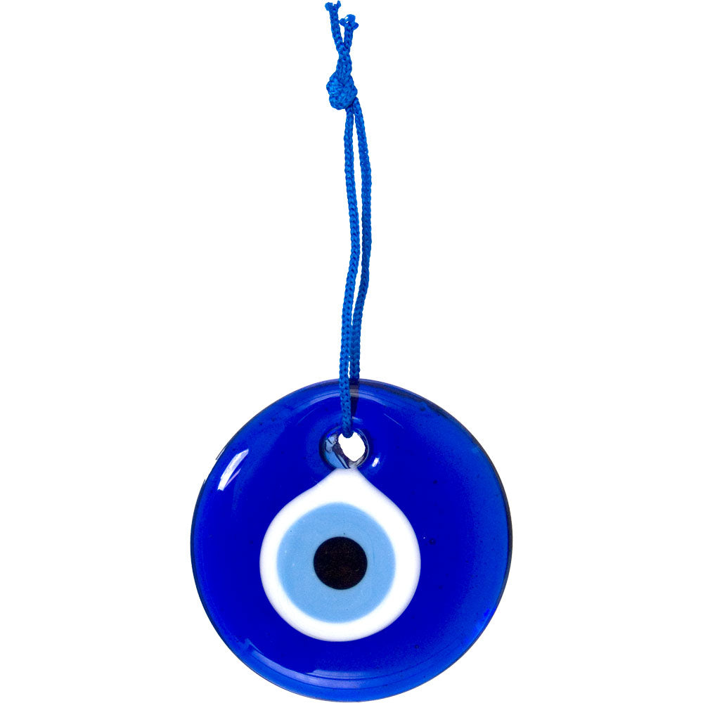 Glass Evil Eye Talisman 1.5-inch Round Blue
