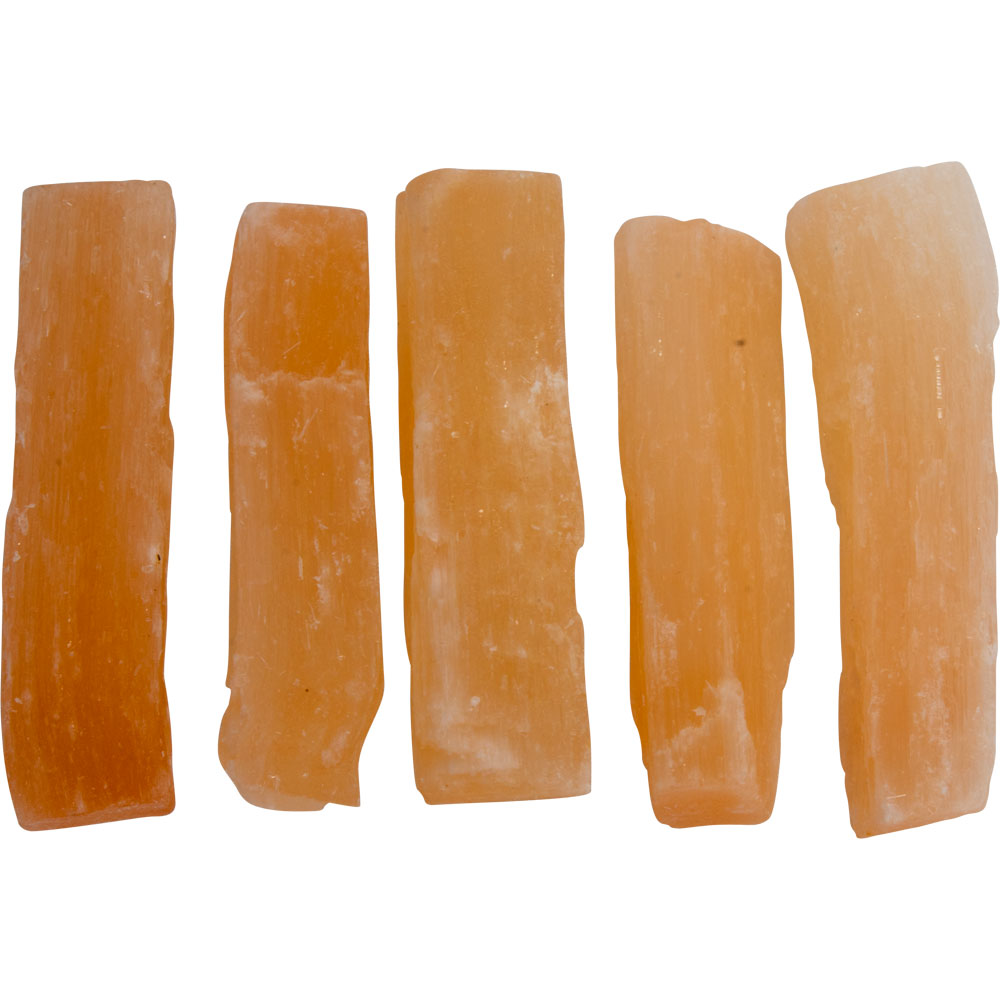 Rough Stone 3-4in Rectangle Orange Selenite