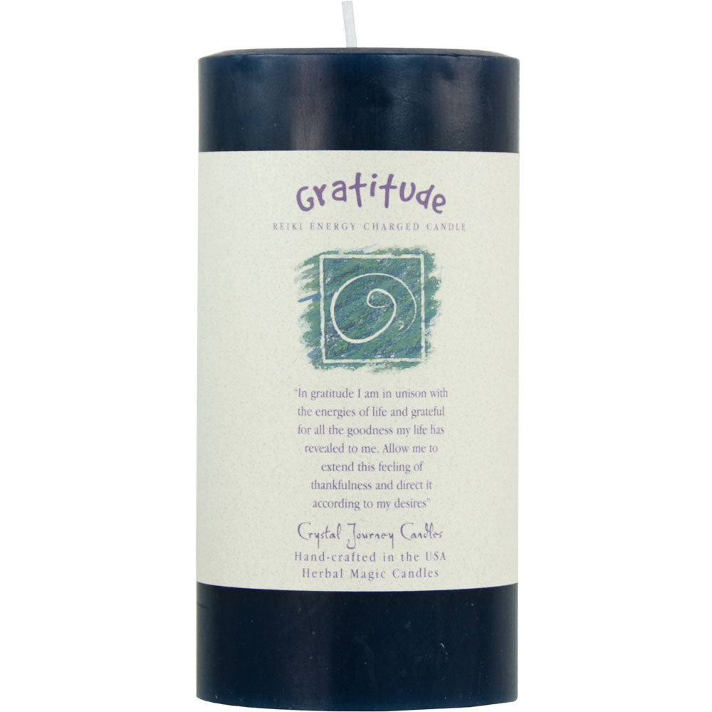 Reiki Herbal Pillar Candle Gratitude 3"x 6"