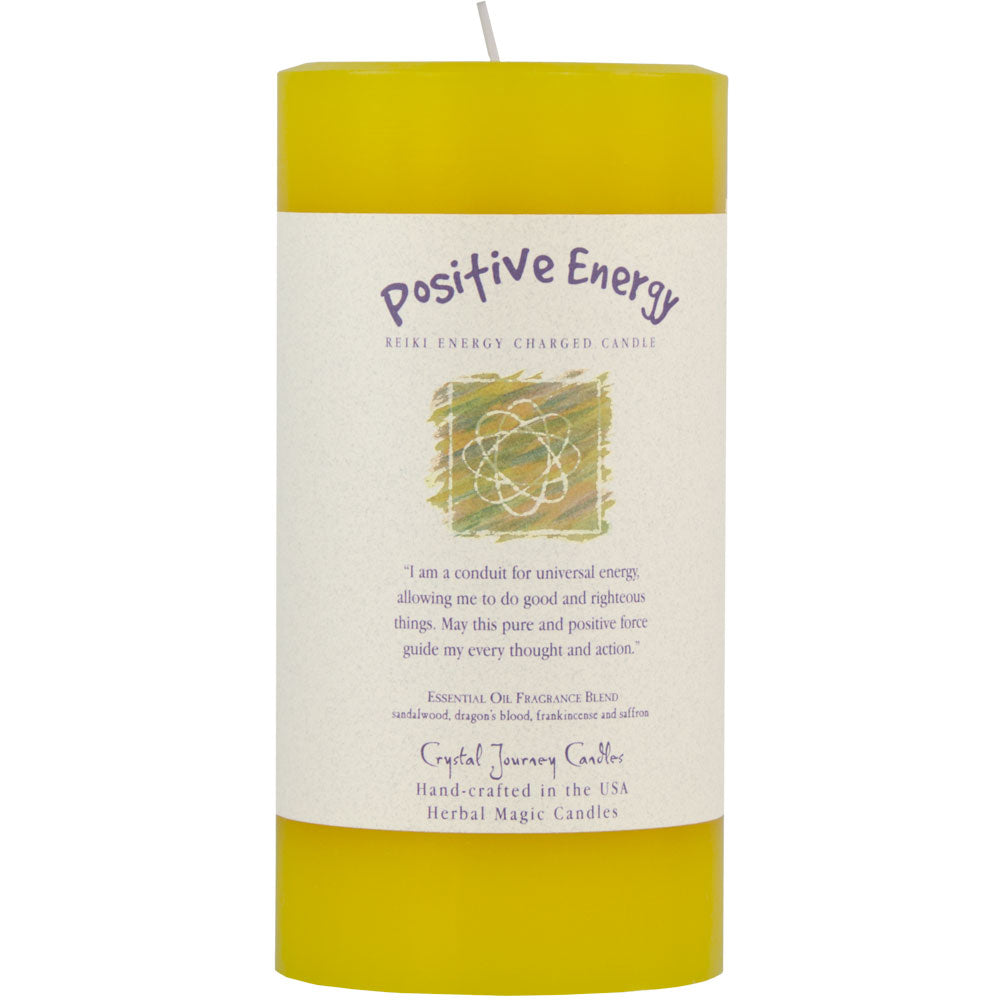 Reiki Herbal Pillar Candle Positive Energy 3"x 6"