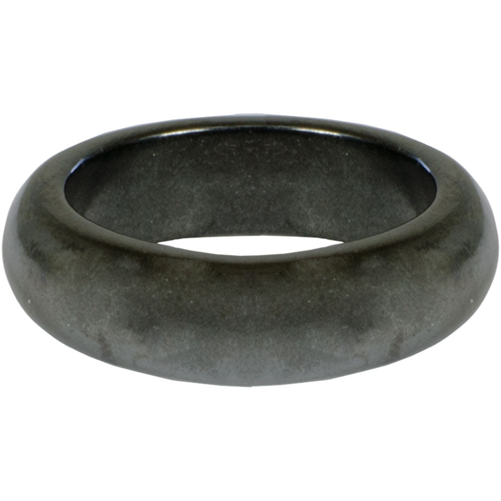 Hematite Ring Plain Round Band Magnetic