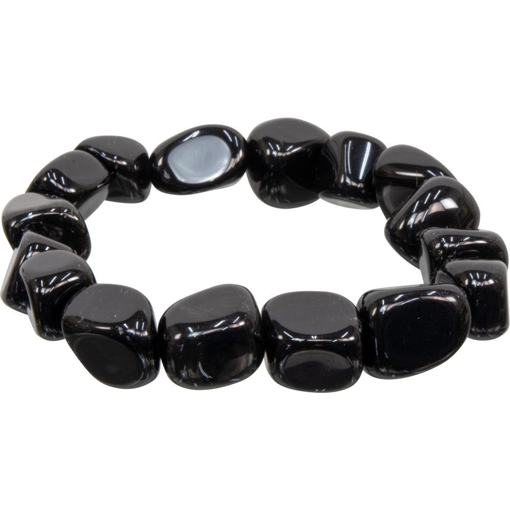 Tumbled stone bracelet Black Obsidian