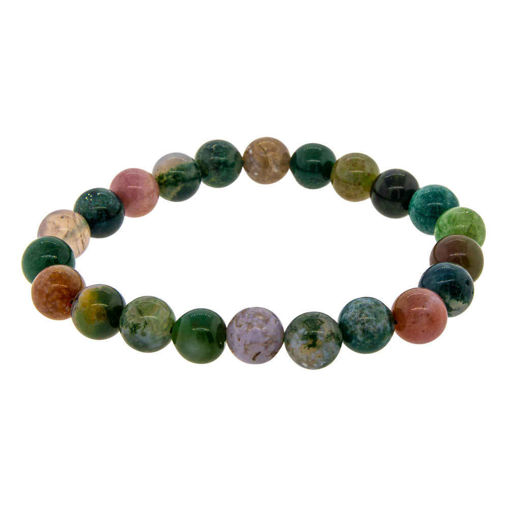 Elastic Bracelet 8mm Round Beads - Fancy Jasper
