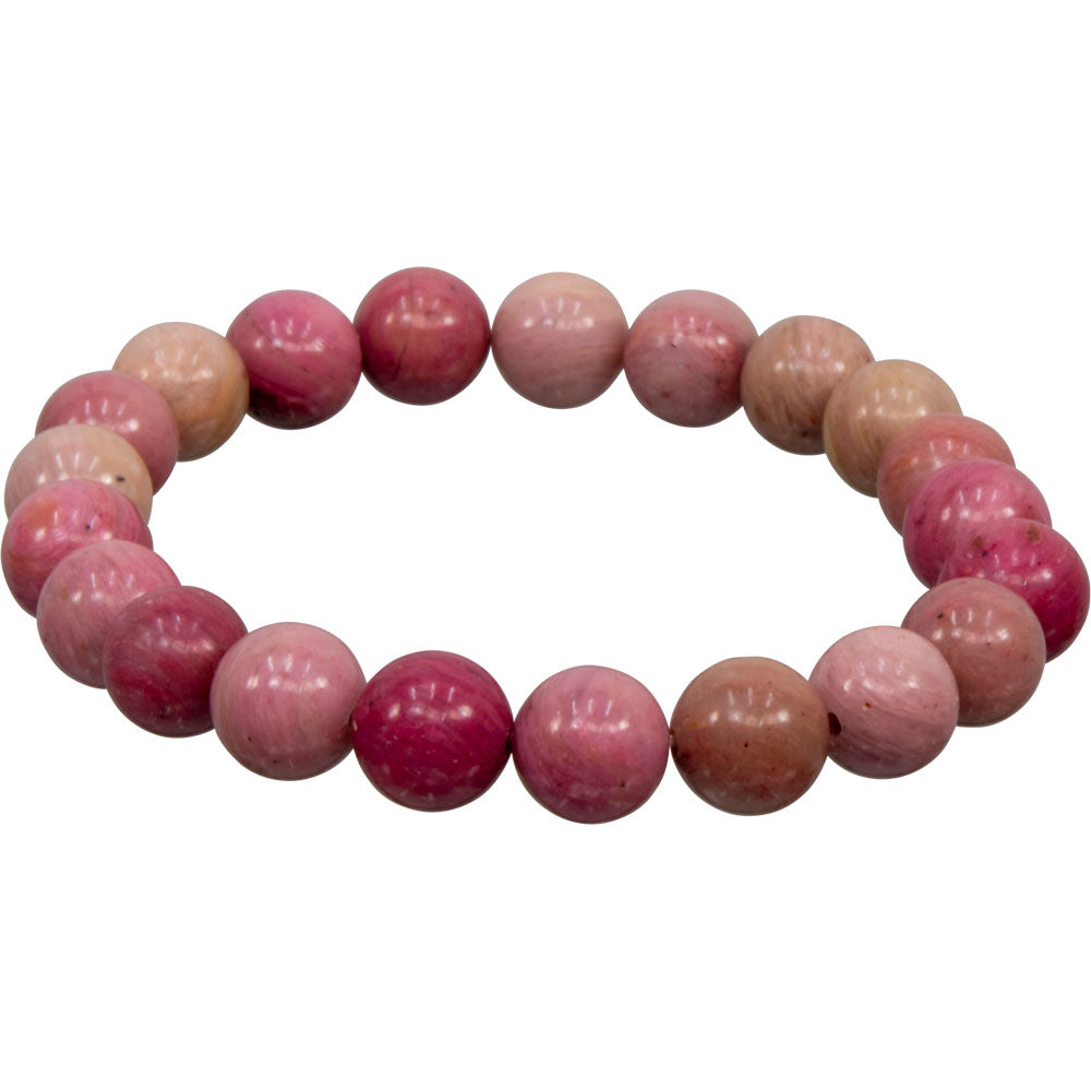 Elastic Bracelet 8mm Round Beads - Rhodonite