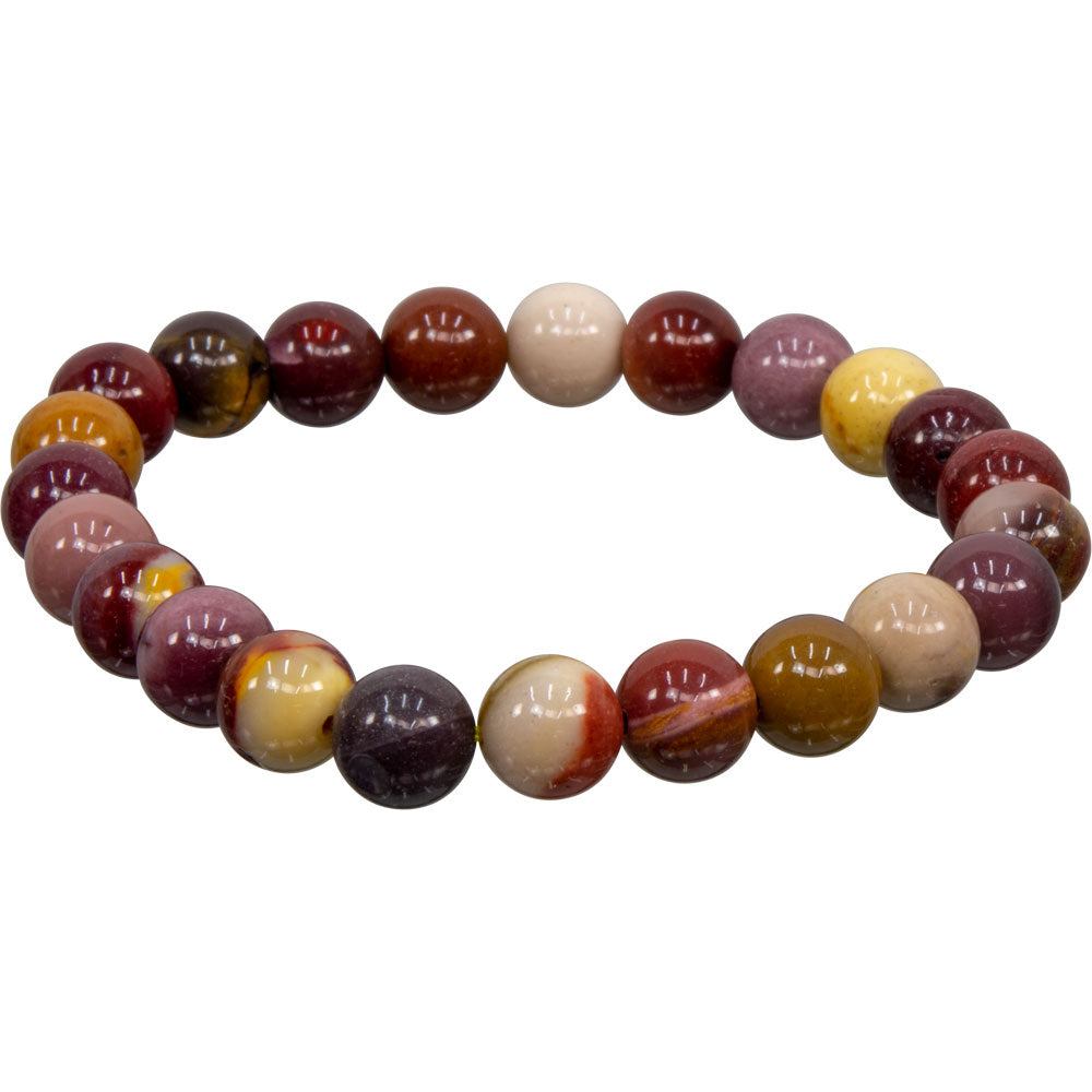 Elastic Bracelet 8mm Round Beads - Mookaite