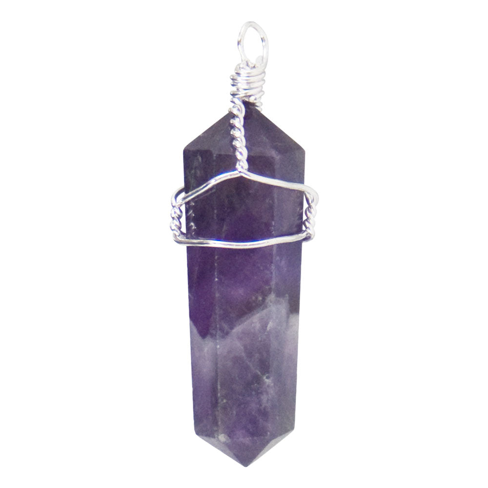 Wire Wrapped Point Pendants - Amethyst