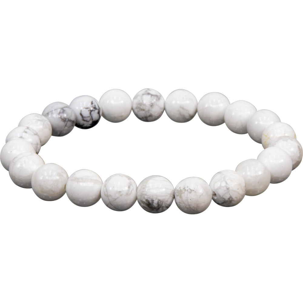 Elastic Bracelet 8mm Round Beads - Howlite