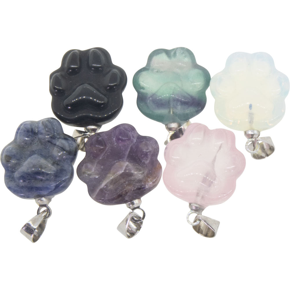 Gemstone Pendant - Dog Paw Assorted