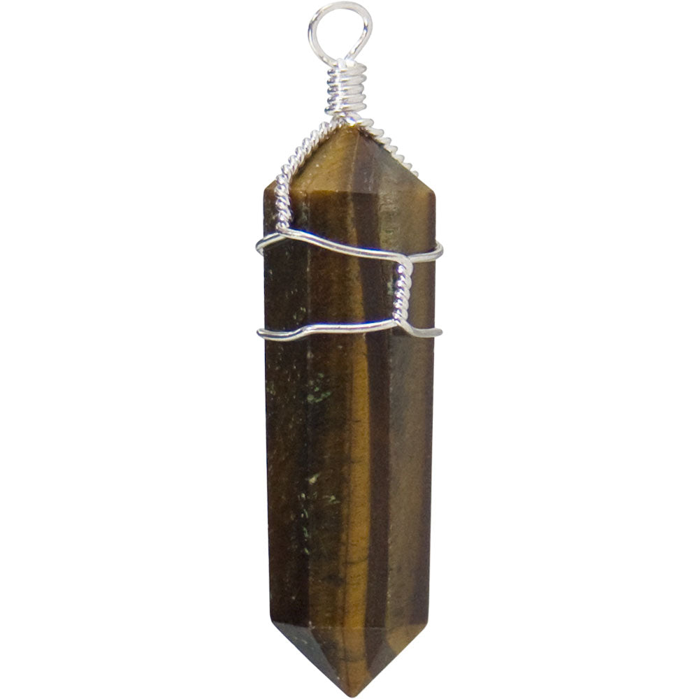 Wire Wrapped Point Pendants - Tiger Eye