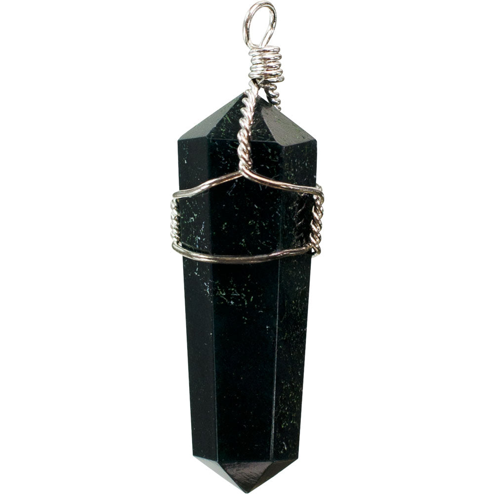 Wire Wrapped Point Pendants - Black Obsidian