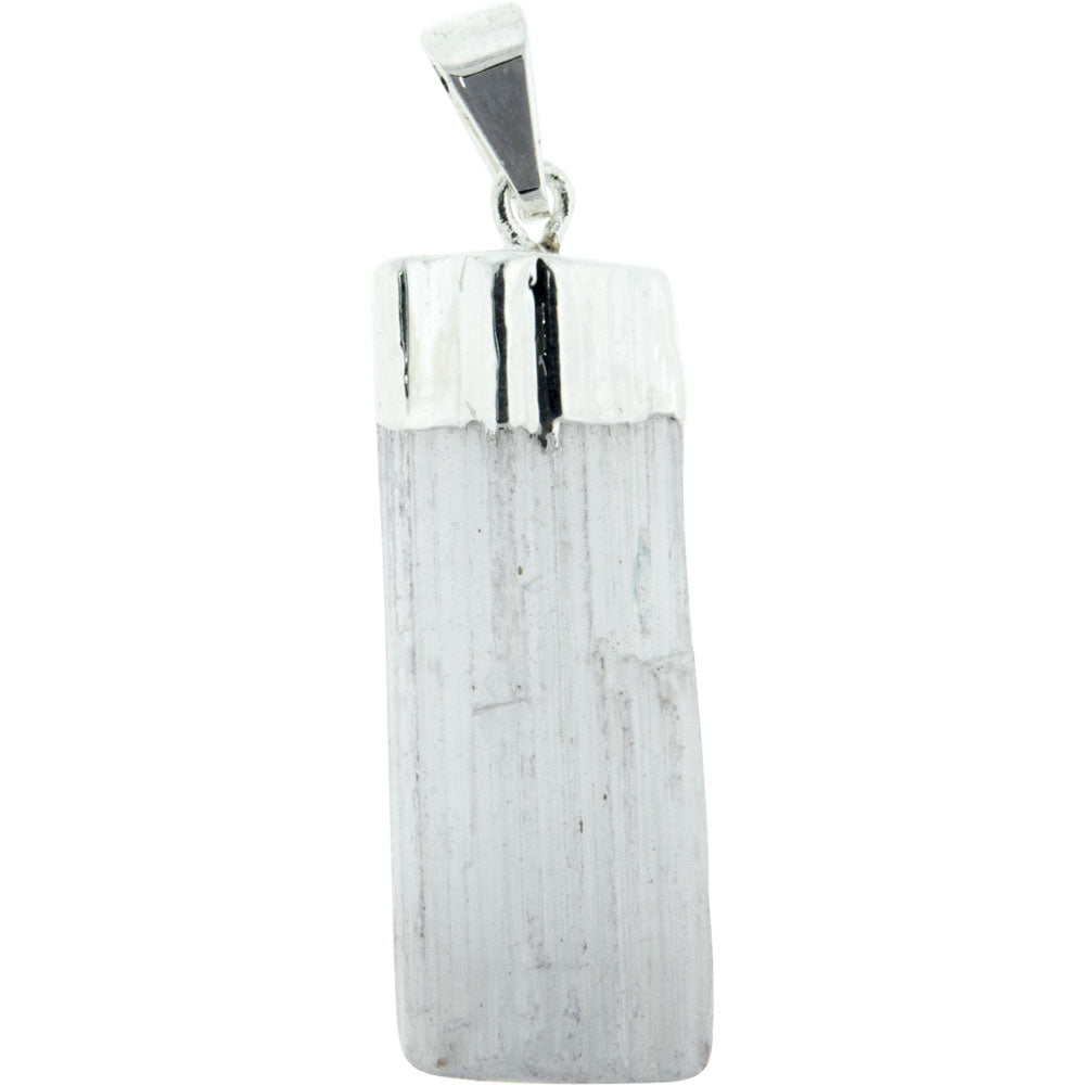 Selenite Pendant w/ Silver Cap