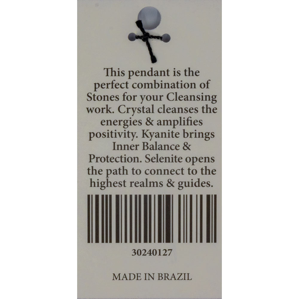 Gemstone Pendant - Cleansing - Clear Quartz, Kyanite, Selenite