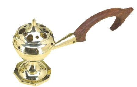 5" Brass Charcoal Burner With Handle