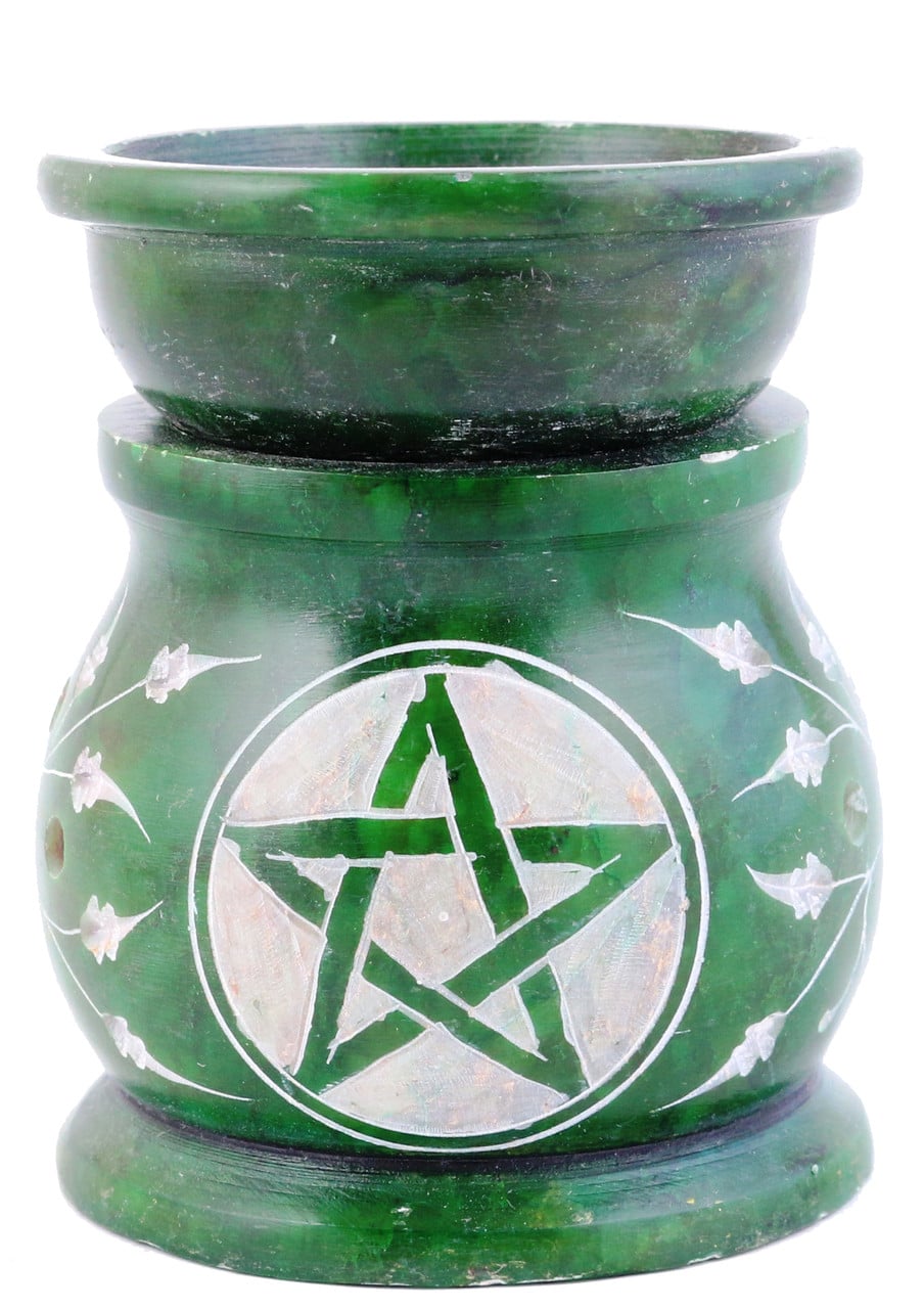 3.5" Green Pentacle Stone Oil Diffuser