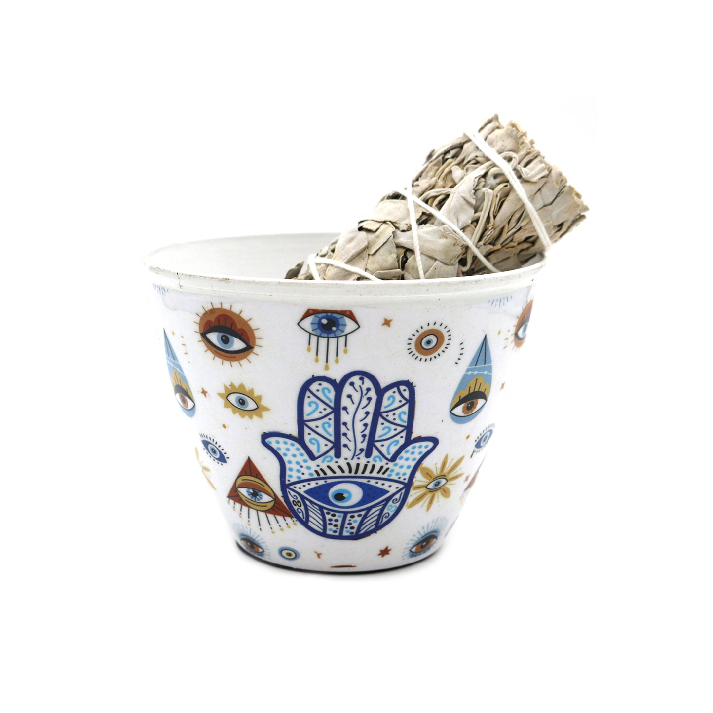 3" Hamsa Hand Metal Smudge Bowl