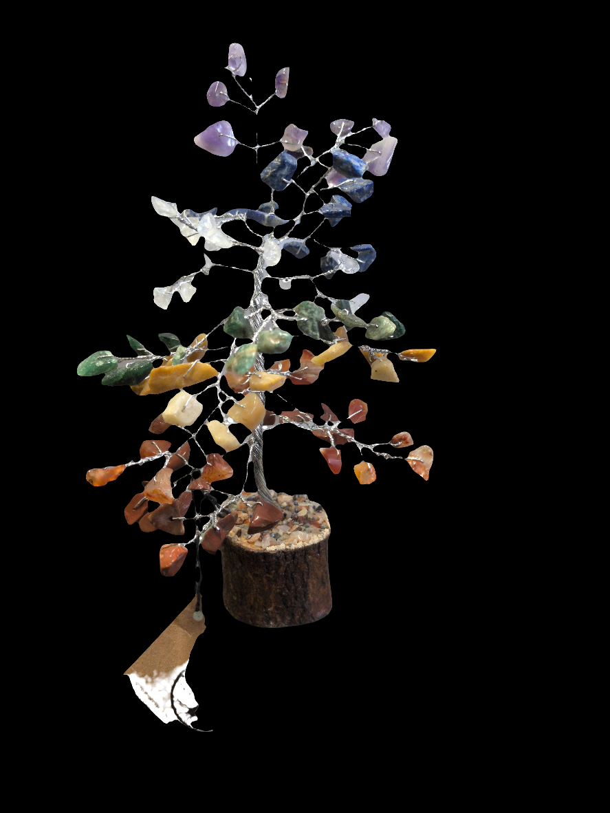 100 stone Chakra/wood base Gemstone Tree