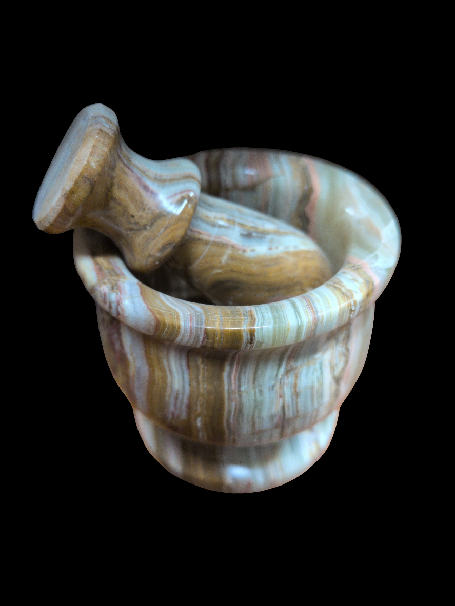 2.5" Green Onyx Mortor and Pestal