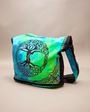 Cotton Expandable Celtic Tree Design Bag Turquoise