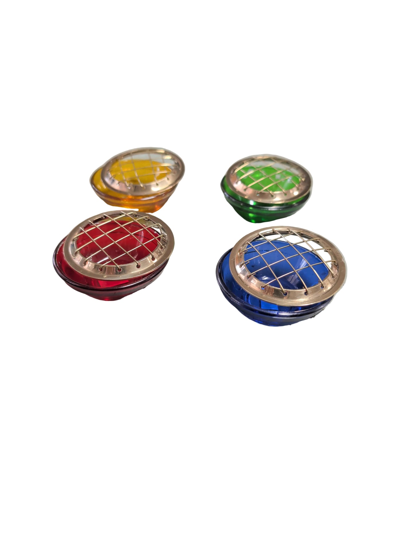 Glass Incense Burner With Brass Screen