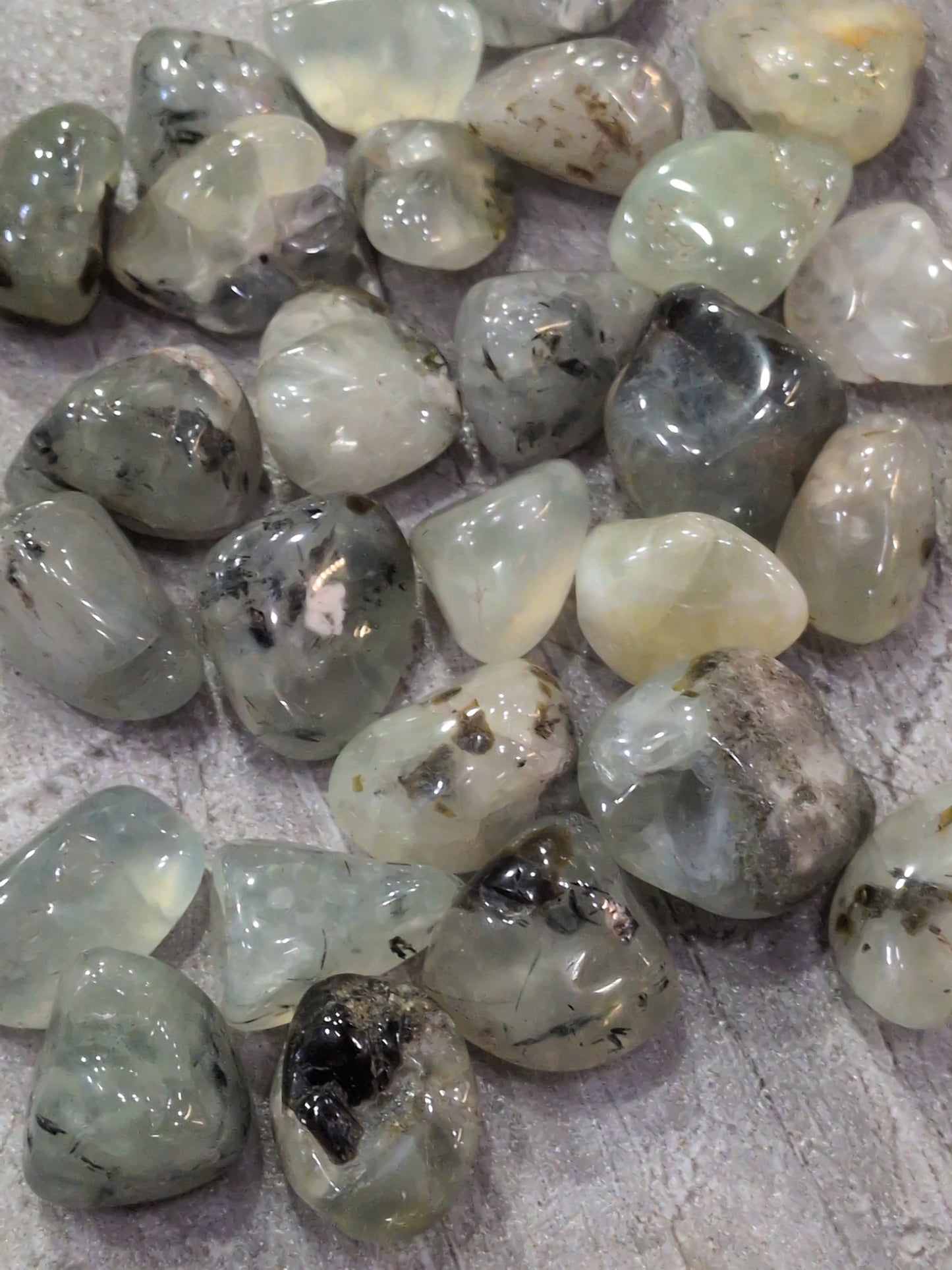 Prehinite w/ Epidote Tumbled stone
