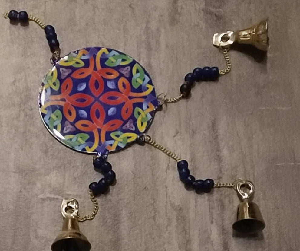 Enameled Brass Celtic Knot Wind Chime