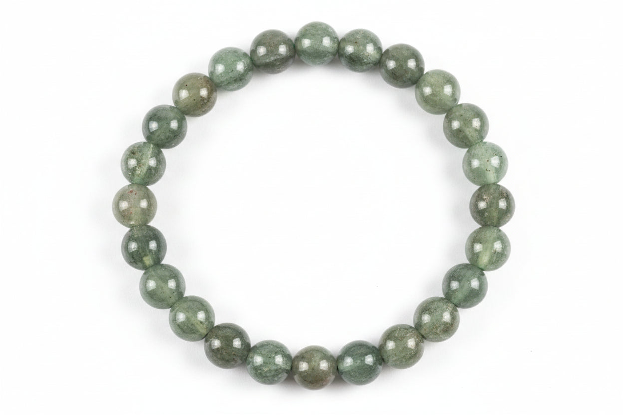 Elastic Bracelet 8mm Round Beads - Apatite green