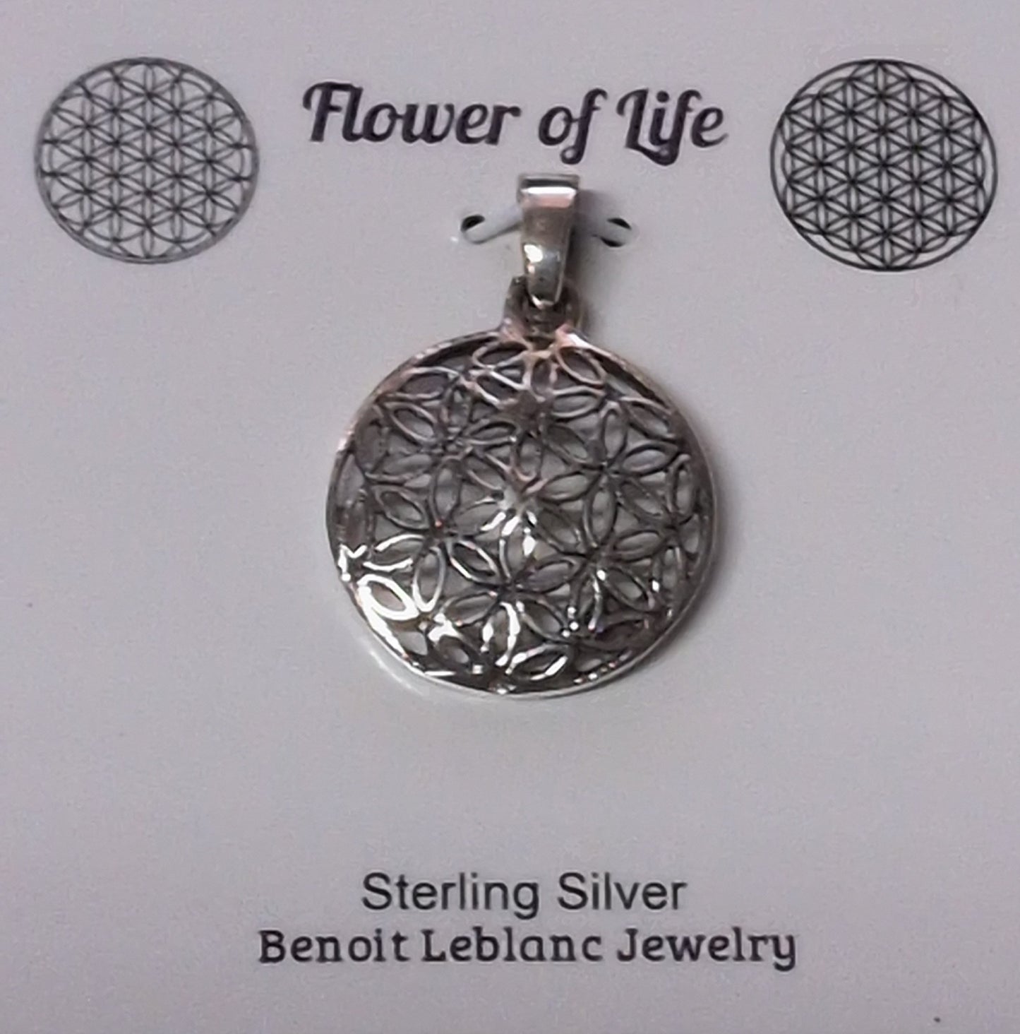 Flower of Life Sterling Silver Pendant (Circle Design)