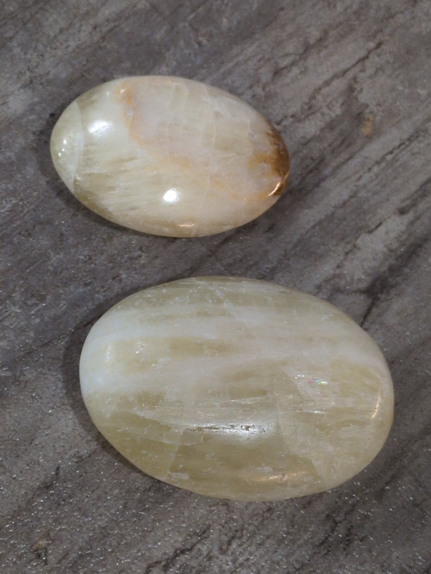 Lemon Calcite palm stone Priced Each