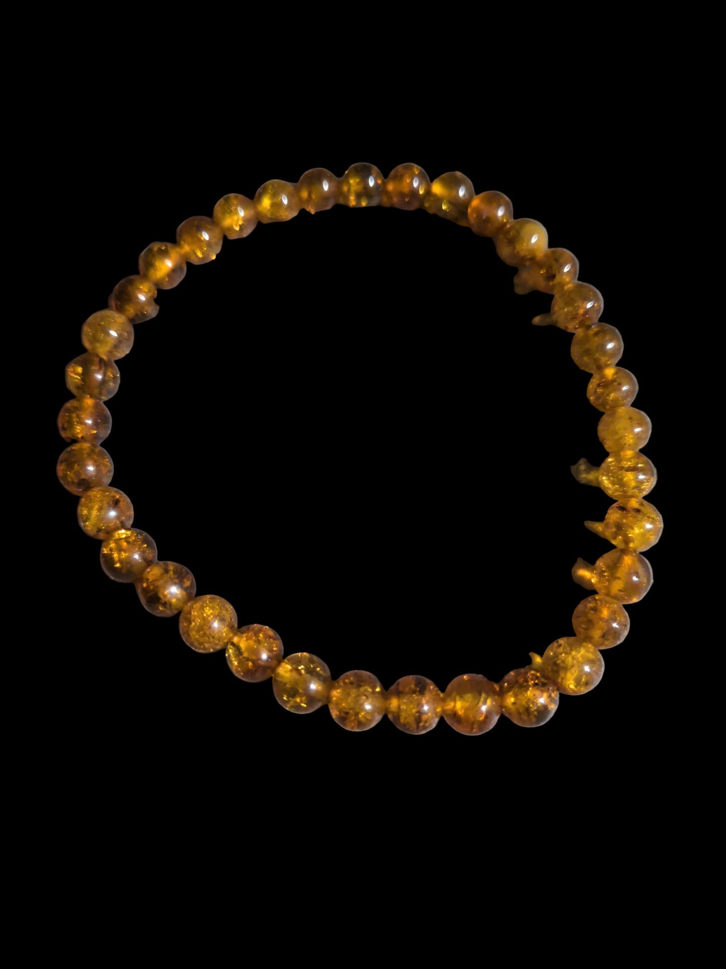 5mm round bead Bracelet Amber