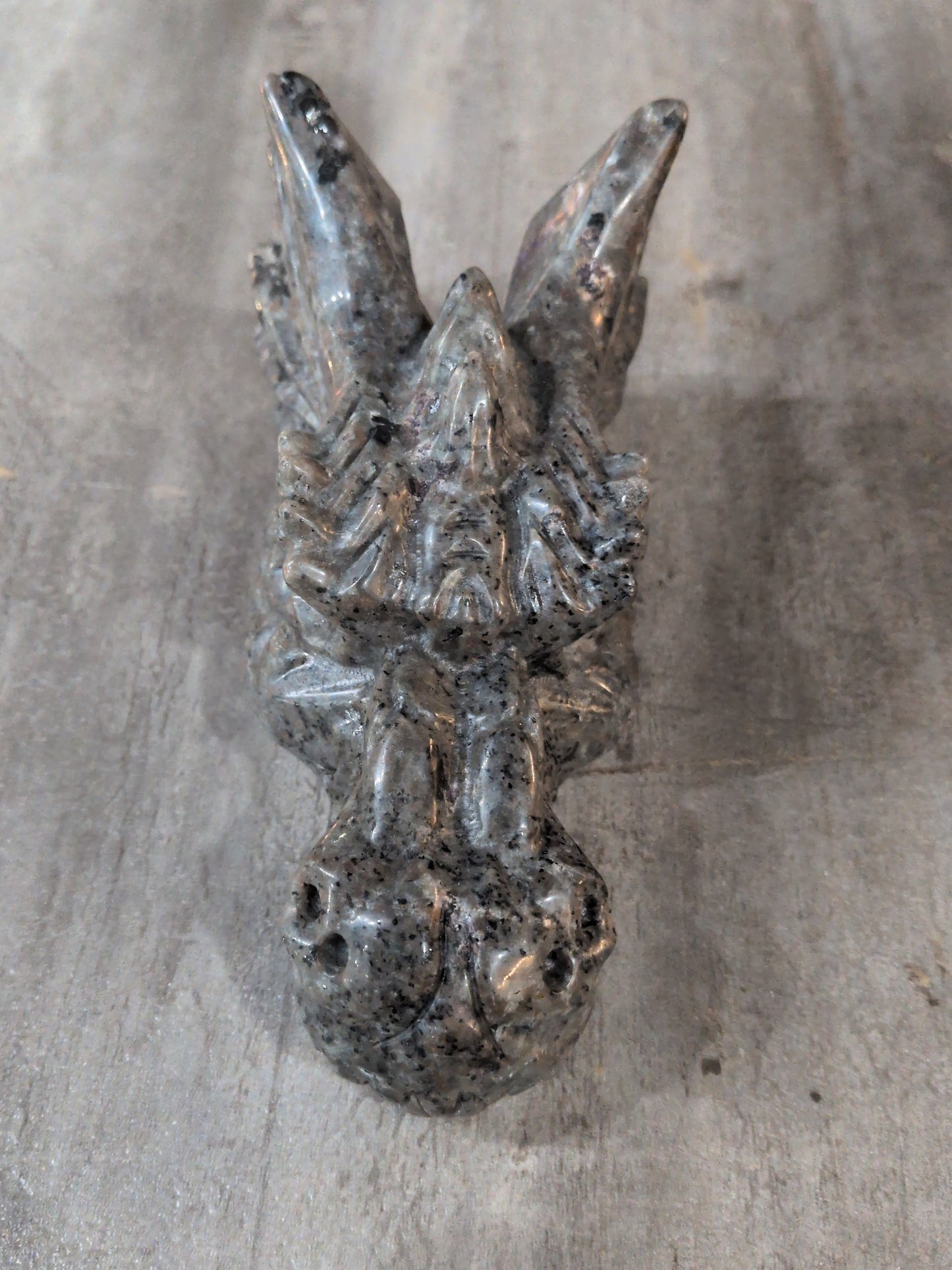 Yooperlite/ Emberlite Carved Dragons Head- Florescent/ Uv reactive