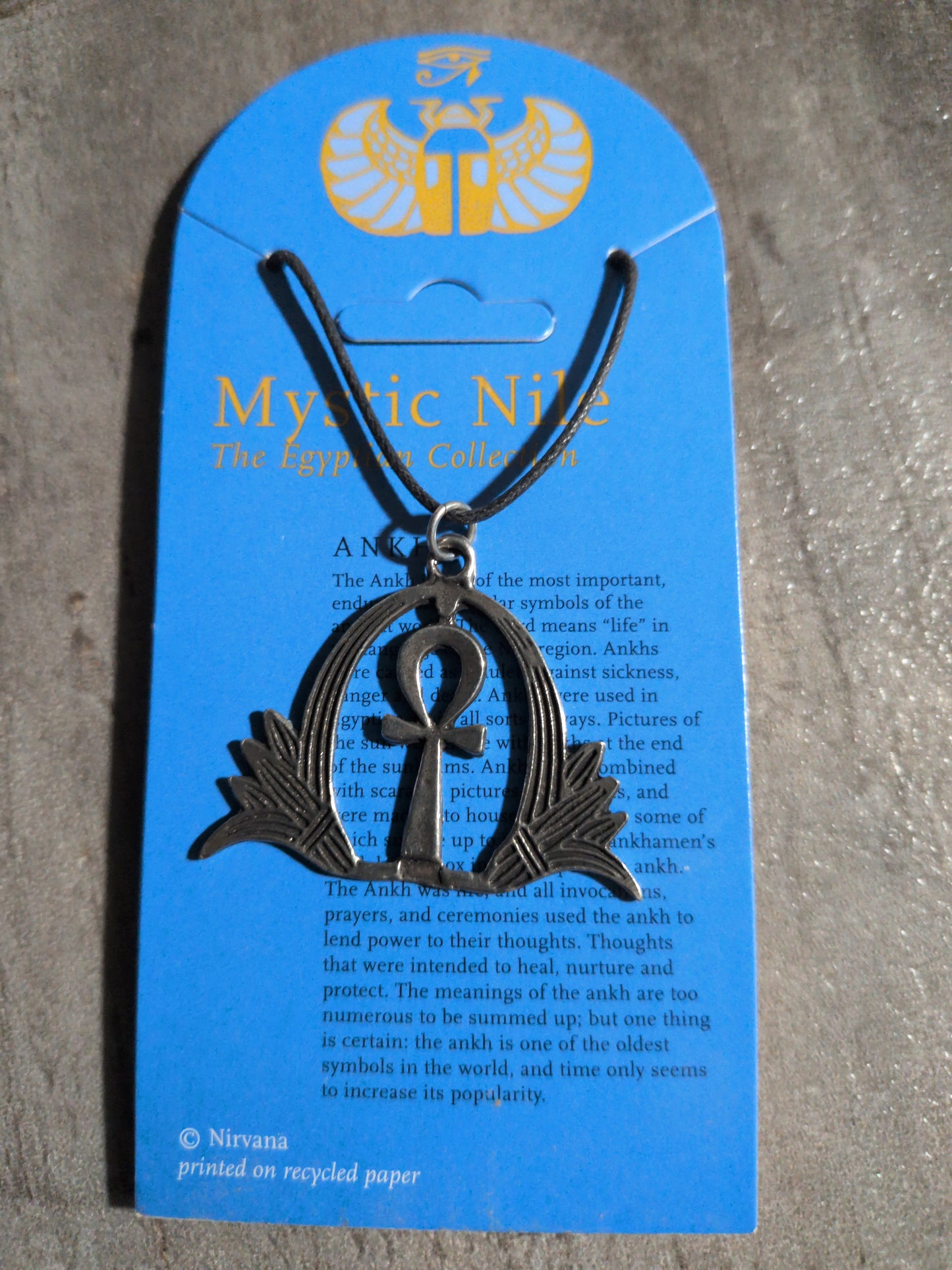 Mystic Nile (Egyptian Collection) Ankh w/ Papyrus Pewter Pendant