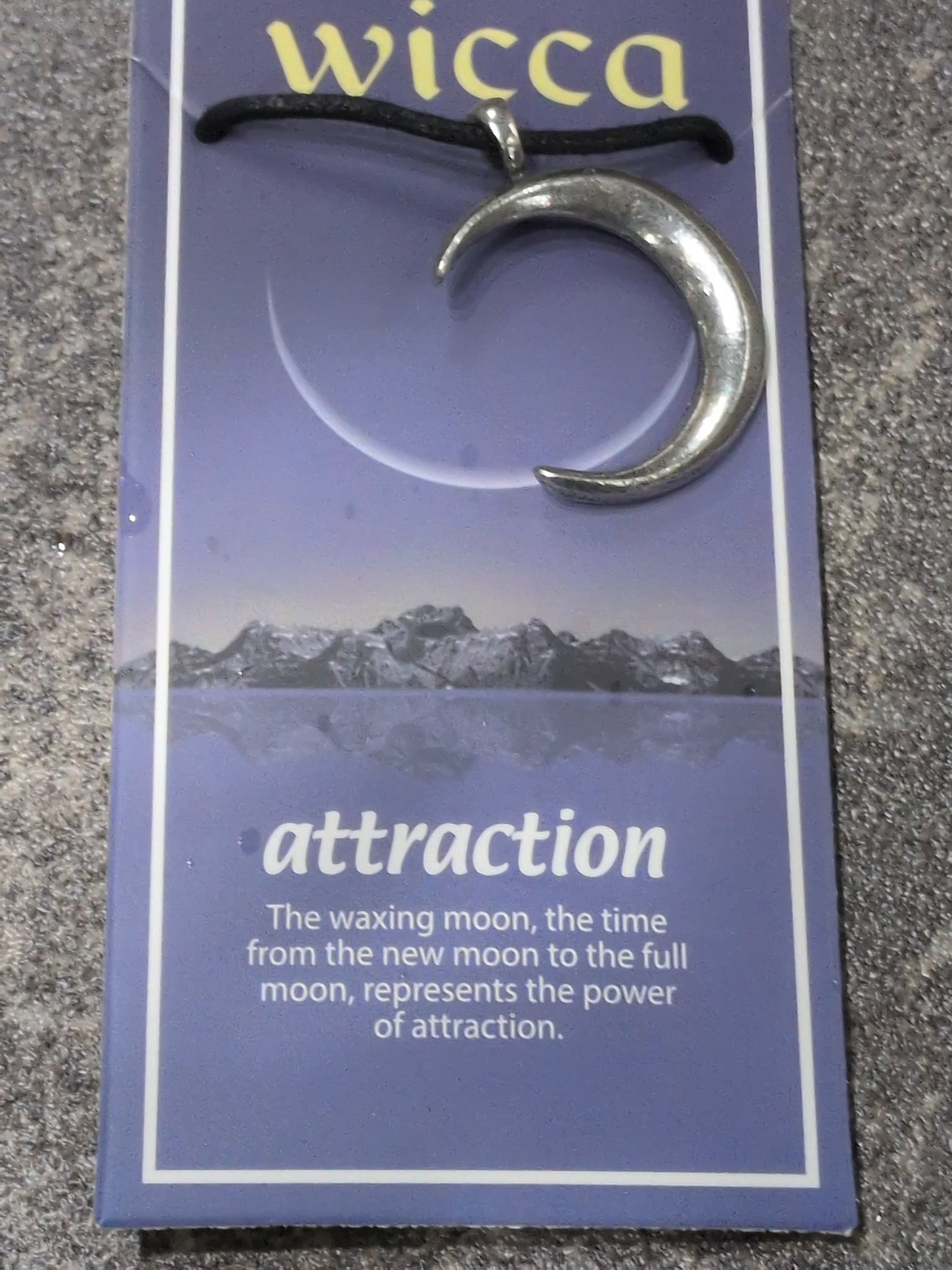 Wicca- Attraction Pewter Pendant w/ Leather cord