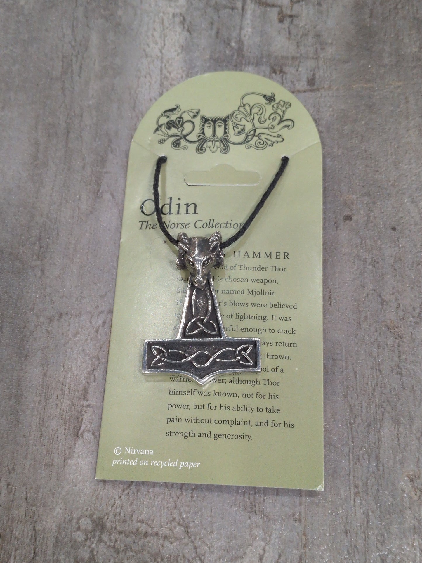 Odin (Norse Collection) Large Thor's Hammer w/ Rams head Pewter Pendant