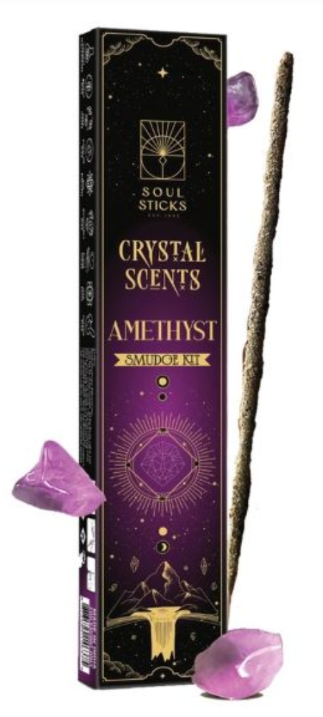 Soul Sticks Crystal Scents Amethyst Smudge kit