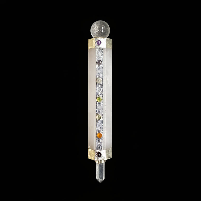 Rose Quartz & Clear Quartz Rod Wand