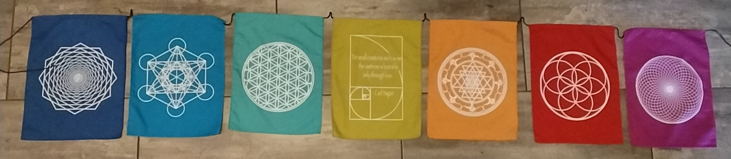 Geometric Mandala 7-flag banner
