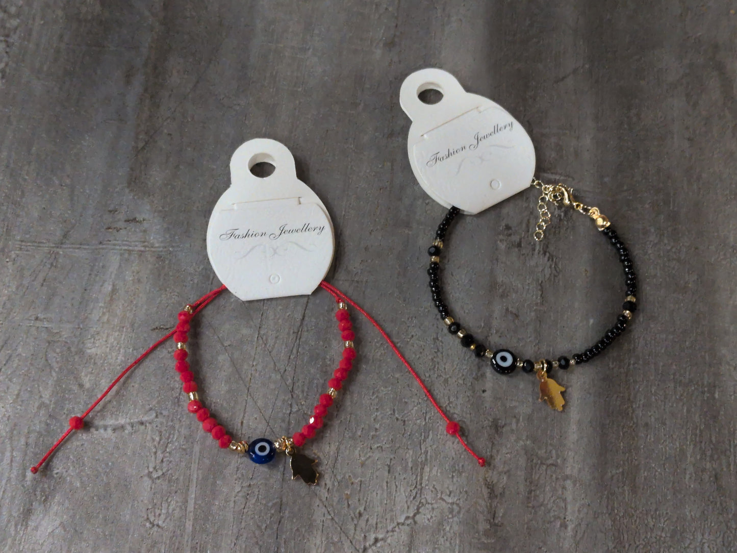Small Beaded bracelet with Fatima Hand Charm Assorted colors/styles