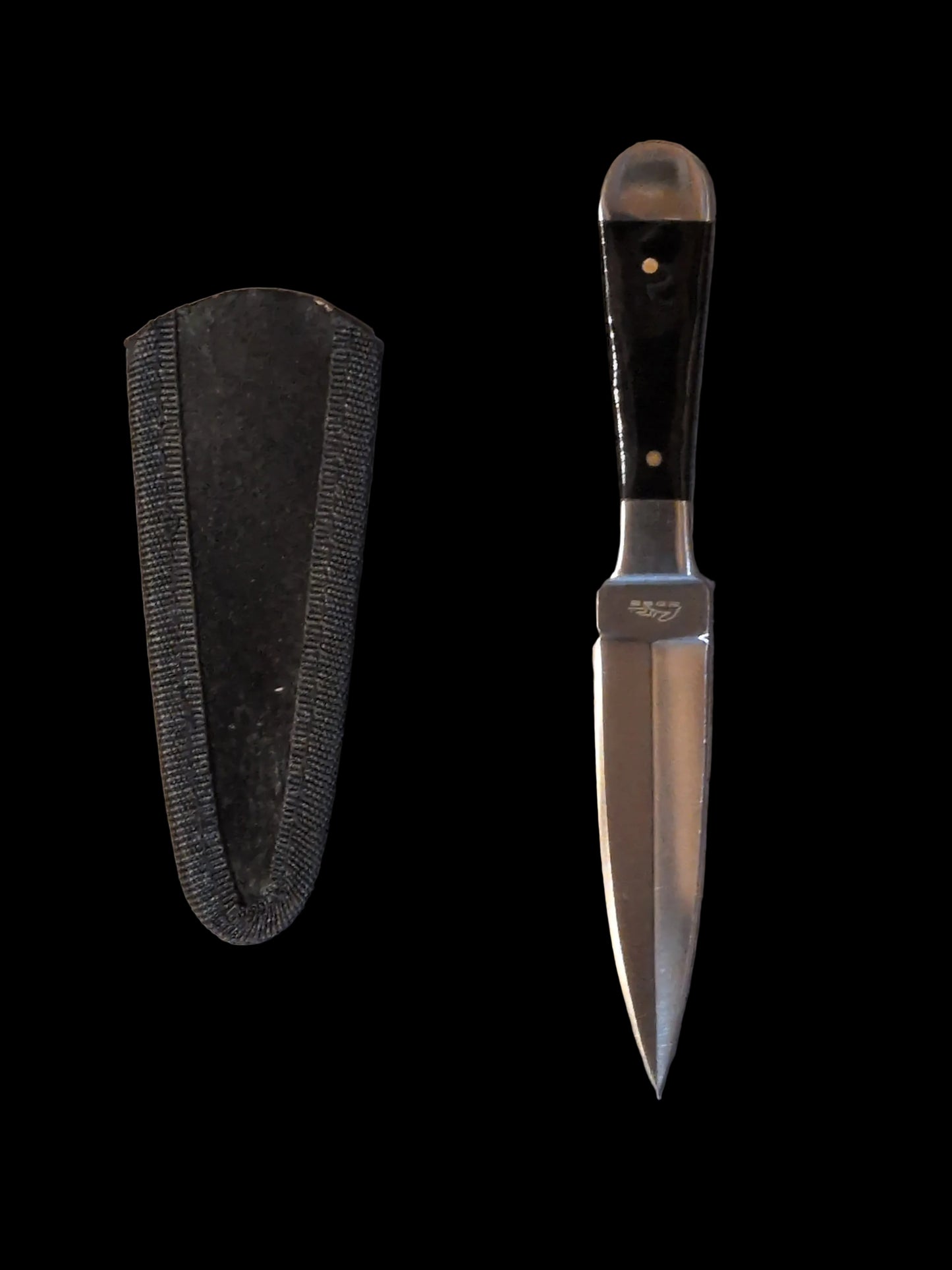 6 1/2" Black Handle Horn Besom Boot Knife- Athame