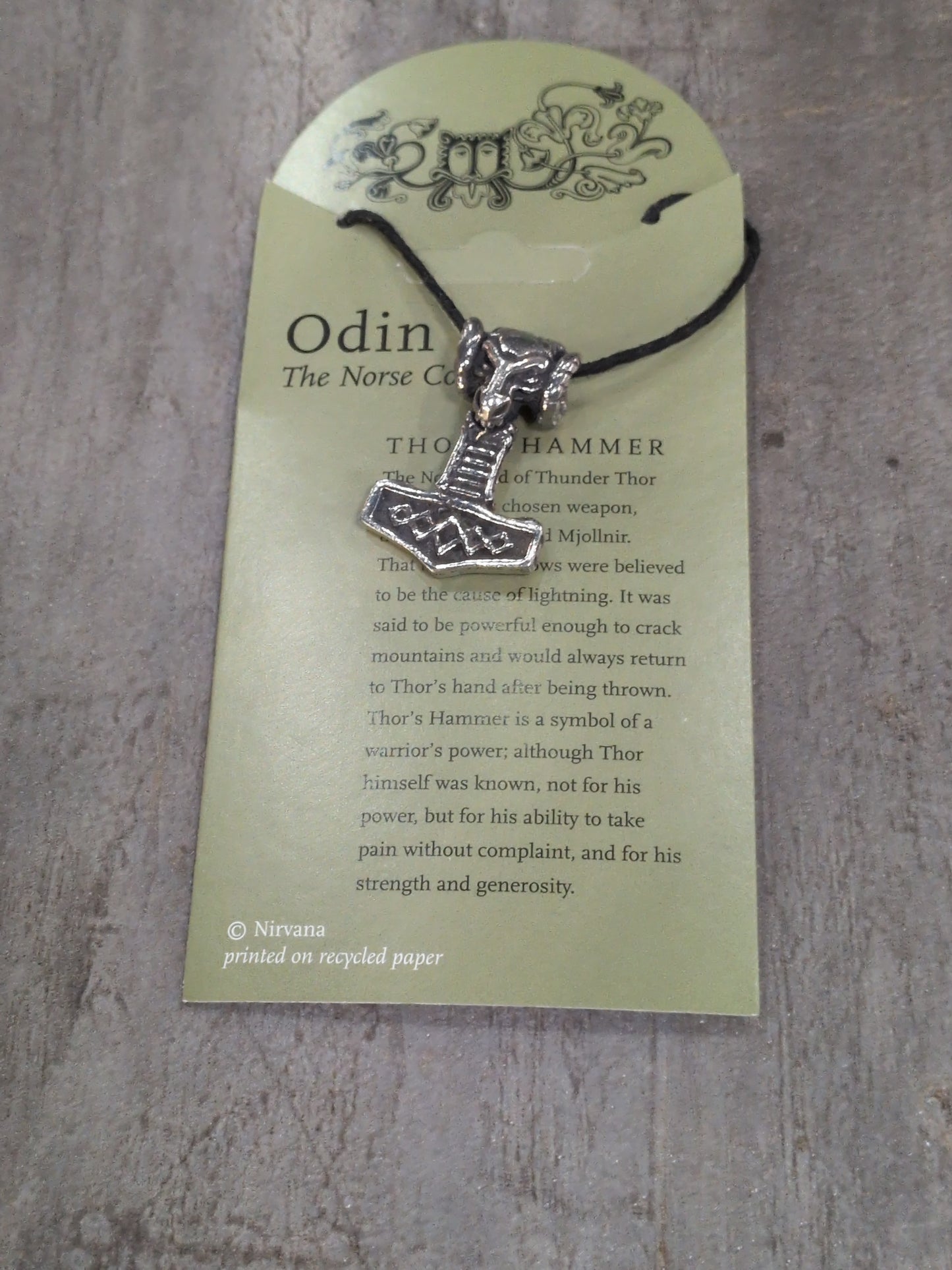 Odin (Norse Collection) Small Thor's Hammer w/ Rams head Pewter Pendant