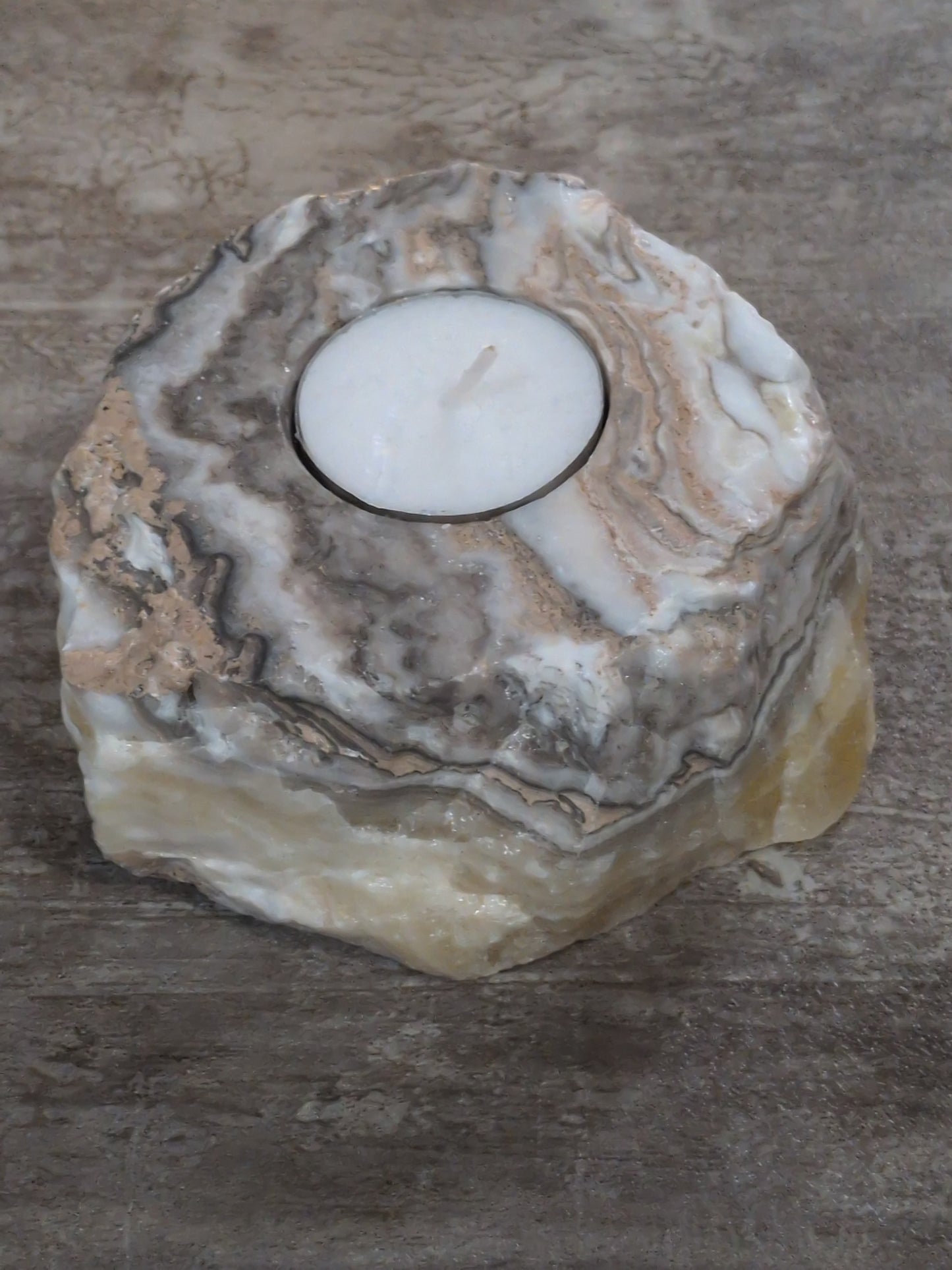 Zebra Calcite Tea light holder