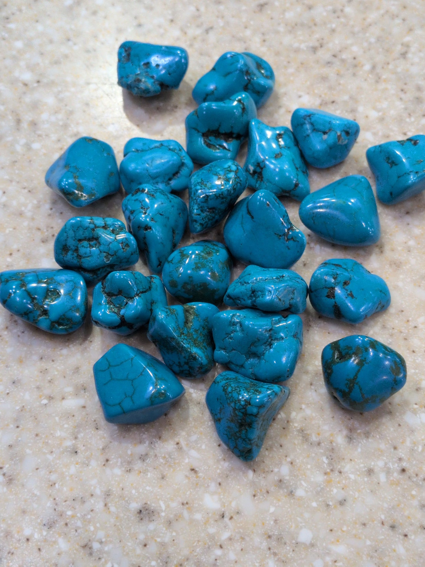 Turquenite (dyed Magnesite) Tumbled stone