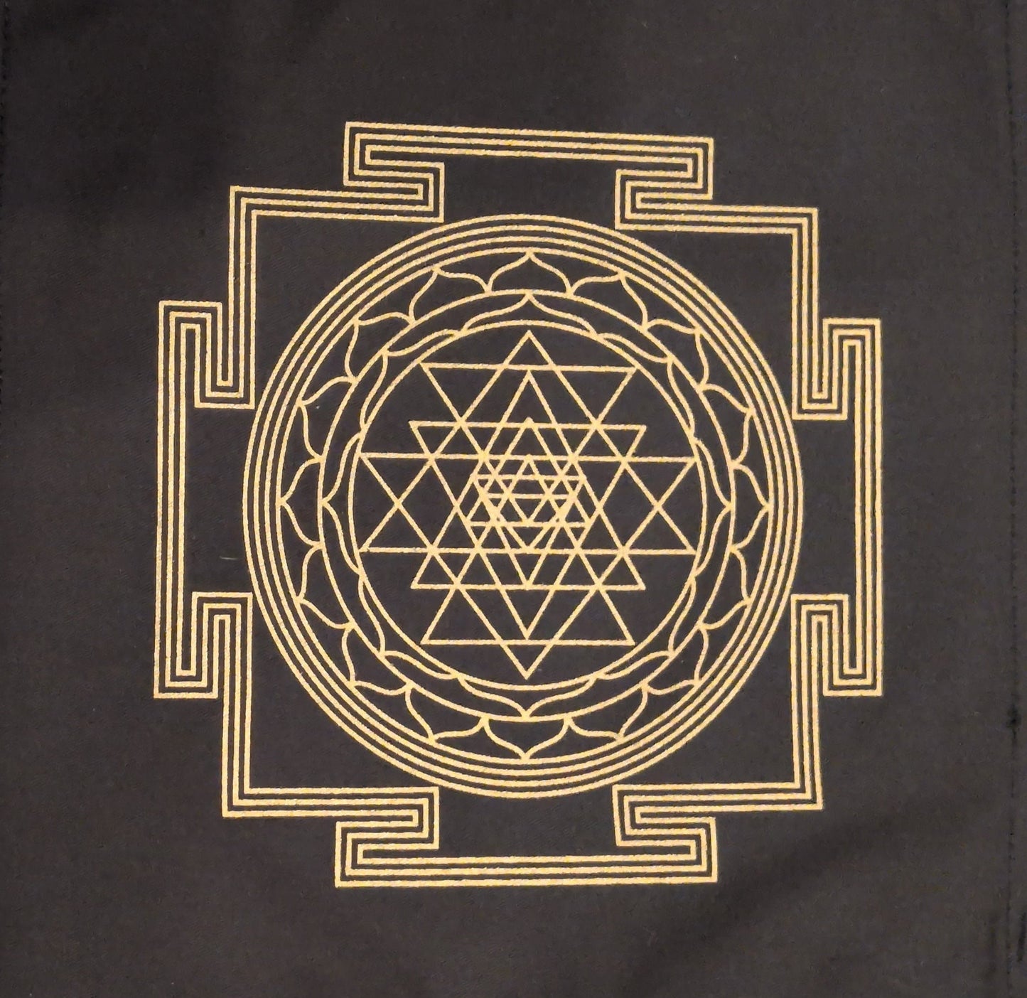 12"x12" Sri Yantra Fabric Crystal Grid