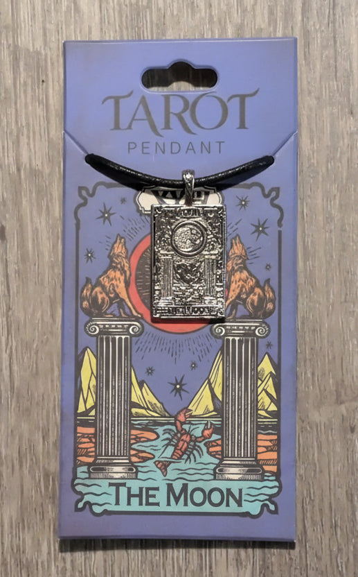 Tarot collection The Moon Pewter Pendant w/ Leather cord