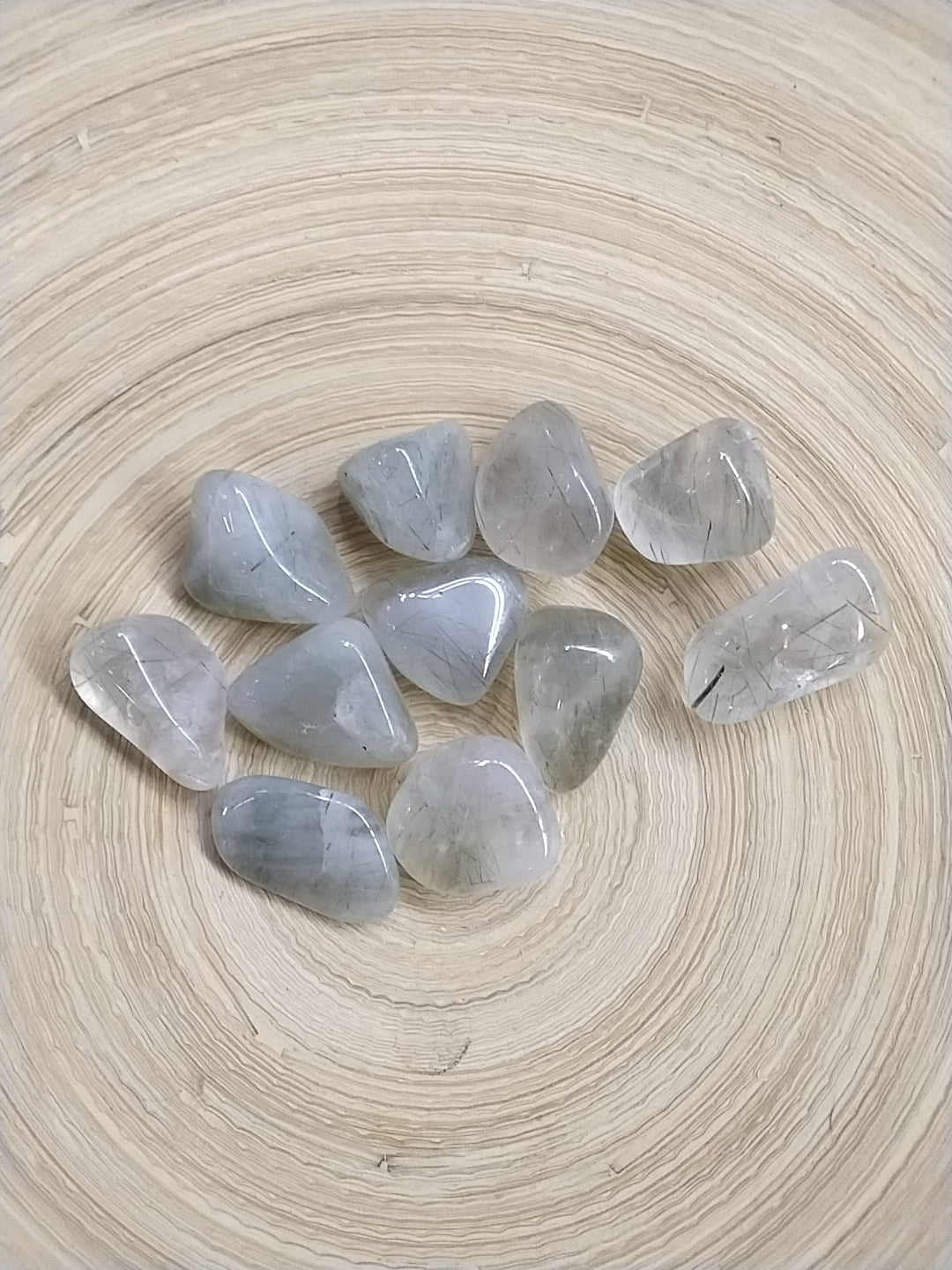 Quartz Green Rutilated Tumbled stone