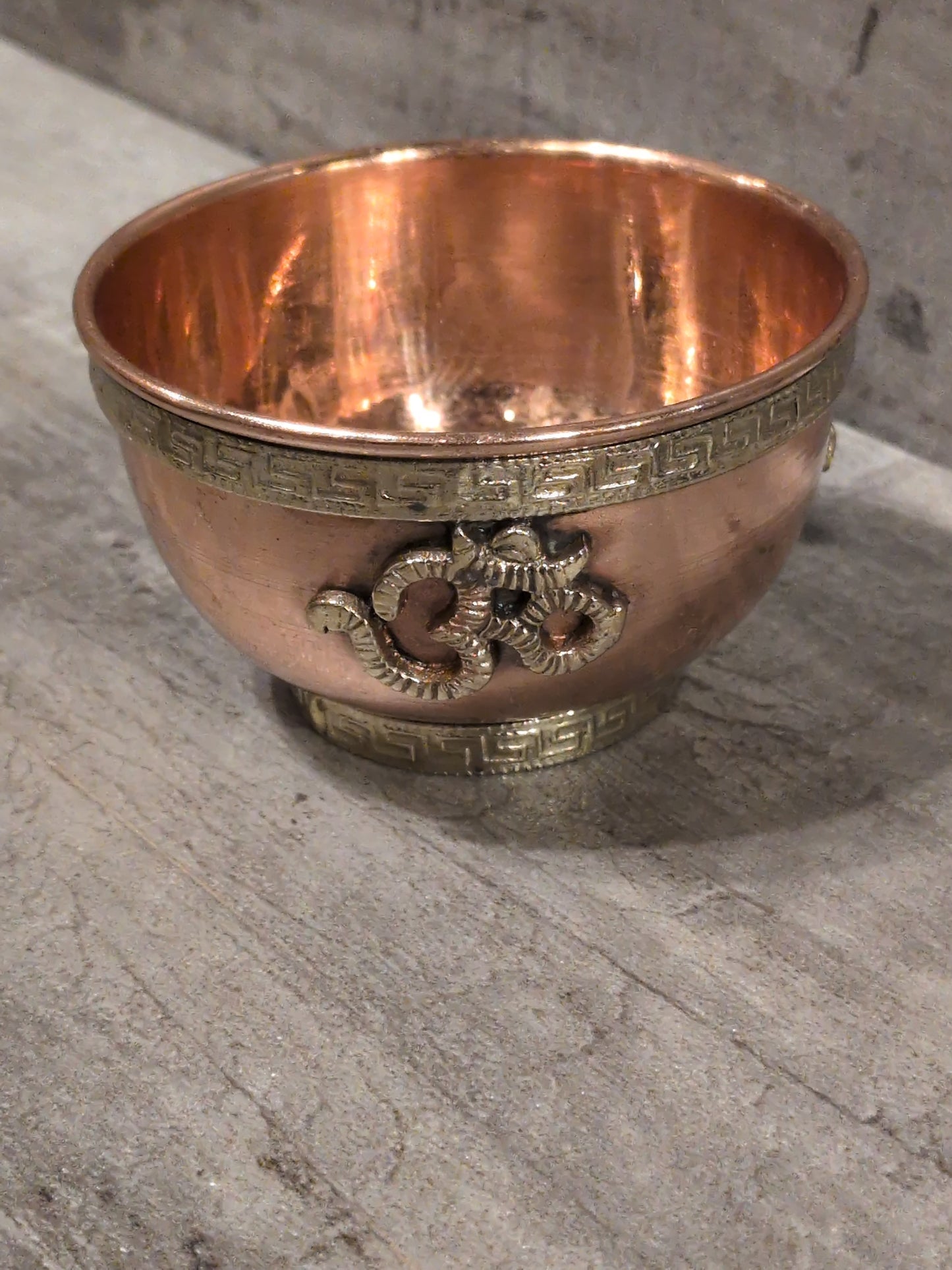 3" Copper & Brass Om Offering bowl