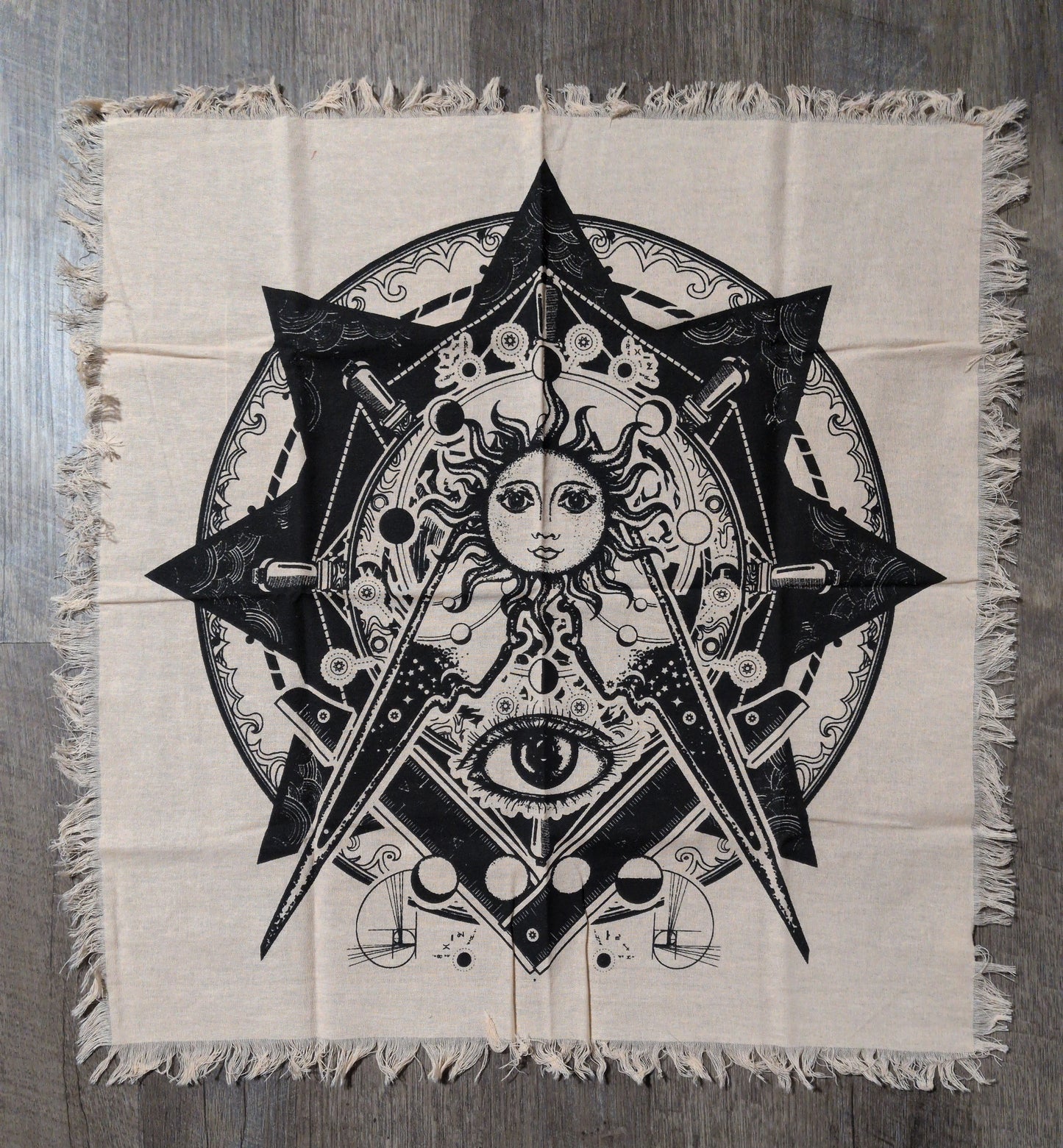 18"x18" Star, Sun, Eye Altar Cloth
