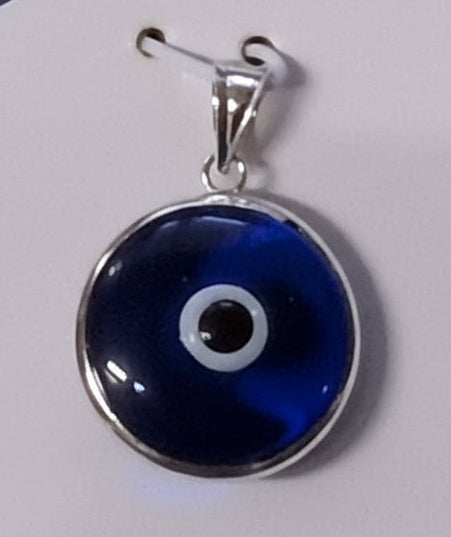 6mm Evil Eye Glass Eye Sterling Silver Pendant